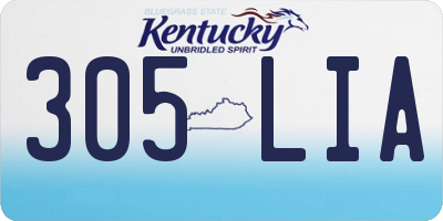 KY license plate 305LIA
