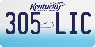 KY license plate 305LIC