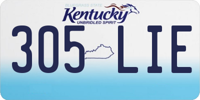 KY license plate 305LIE