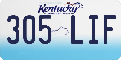 KY license plate 305LIF