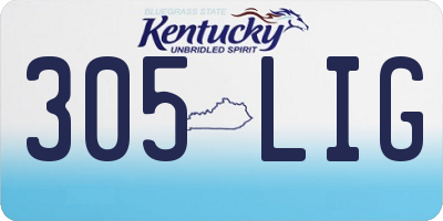 KY license plate 305LIG