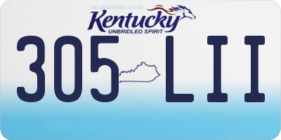 KY license plate 305LII