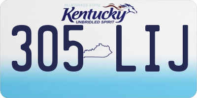 KY license plate 305LIJ