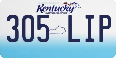 KY license plate 305LIP