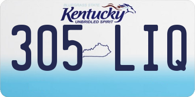 KY license plate 305LIQ