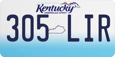 KY license plate 305LIR