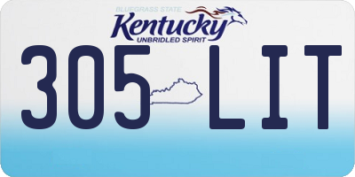 KY license plate 305LIT