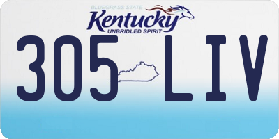 KY license plate 305LIV