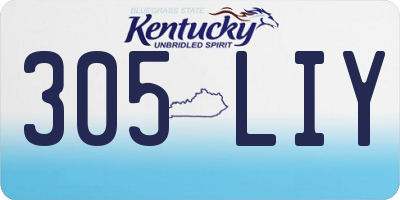 KY license plate 305LIY