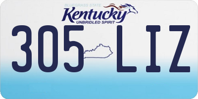 KY license plate 305LIZ