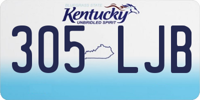 KY license plate 305LJB