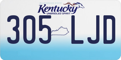 KY license plate 305LJD