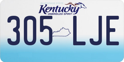 KY license plate 305LJE