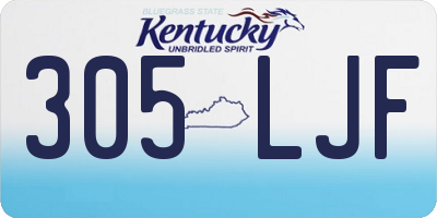 KY license plate 305LJF