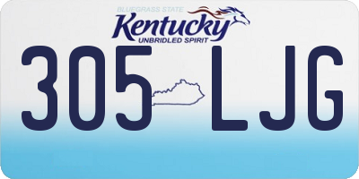 KY license plate 305LJG