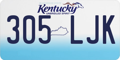 KY license plate 305LJK