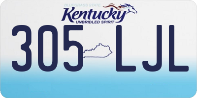 KY license plate 305LJL
