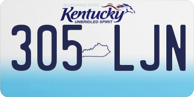 KY license plate 305LJN