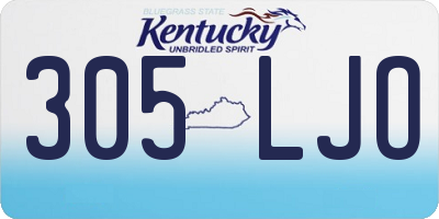 KY license plate 305LJO