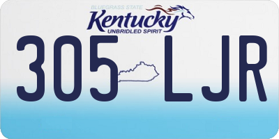 KY license plate 305LJR