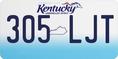 KY license plate 305LJT