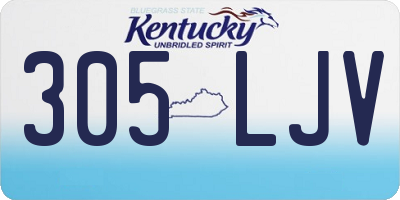KY license plate 305LJV