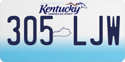 KY license plate 305LJW