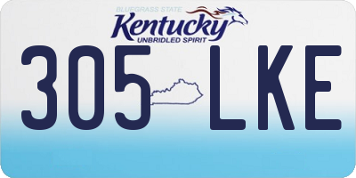 KY license plate 305LKE