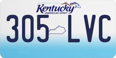 KY license plate 305LVC