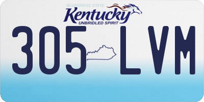 KY license plate 305LVM