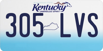 KY license plate 305LVS