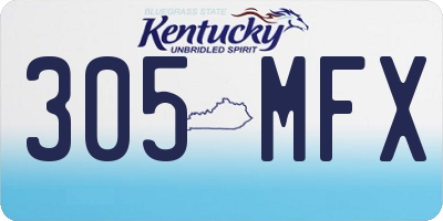 KY license plate 305MFX
