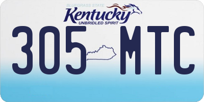 KY license plate 305MTC