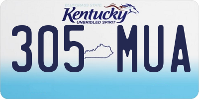 KY license plate 305MUA