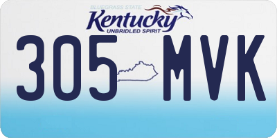 KY license plate 305MVK