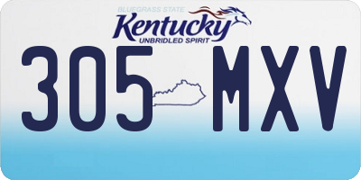 KY license plate 305MXV