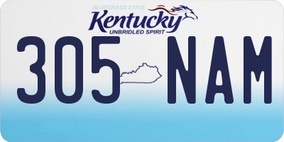 KY license plate 305NAM