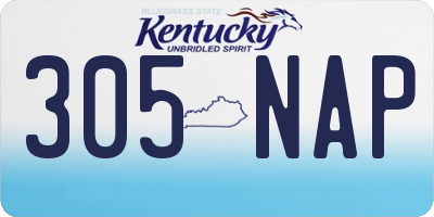 KY license plate 305NAP