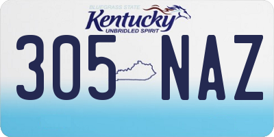 KY license plate 305NAZ