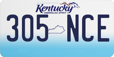 KY license plate 305NCE