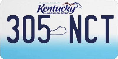 KY license plate 305NCT