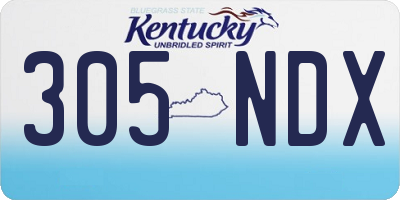 KY license plate 305NDX