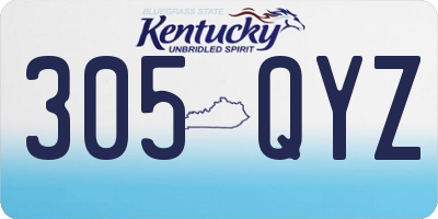 KY license plate 305QYZ