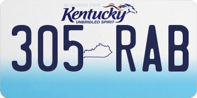 KY license plate 305RAB