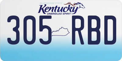 KY license plate 305RBD