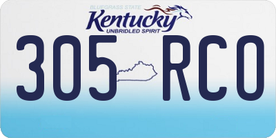 KY license plate 305RCO