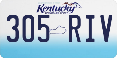 KY license plate 305RIV