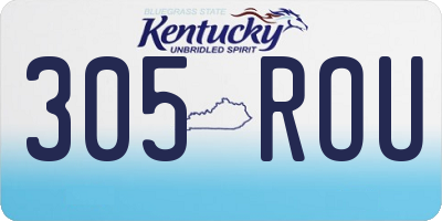 KY license plate 305ROU