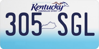 KY license plate 305SGL