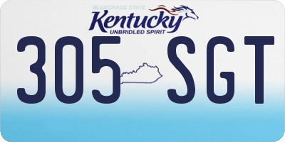 KY license plate 305SGT